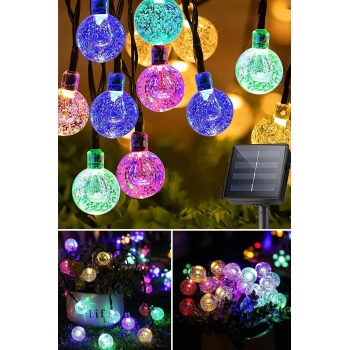 ® Yeni Ürün 10 Metre 50 Top Güneş Enerjili Solar Led Işık Dekoratif Rgb